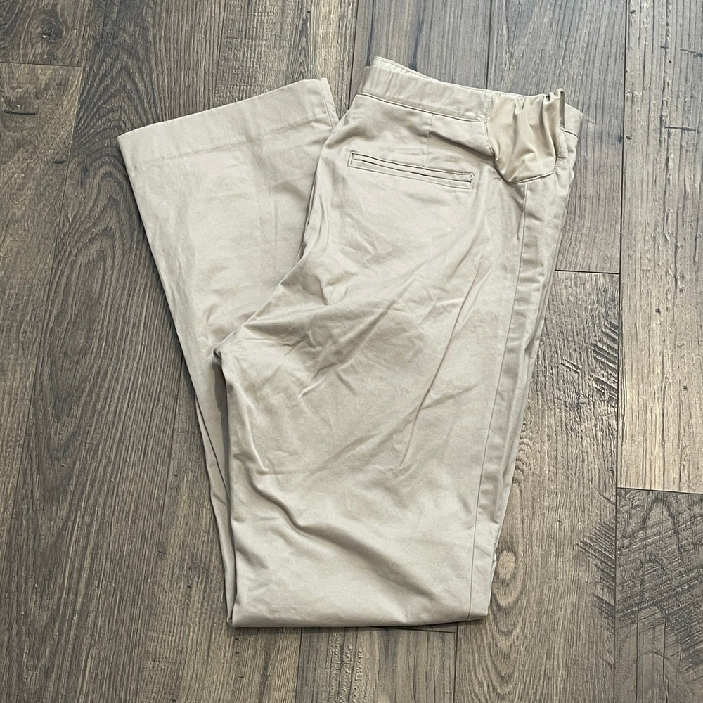 Gap Maternity Khaki Chino Pants Beige Straight Leg Under Belly Panel 4 Reg